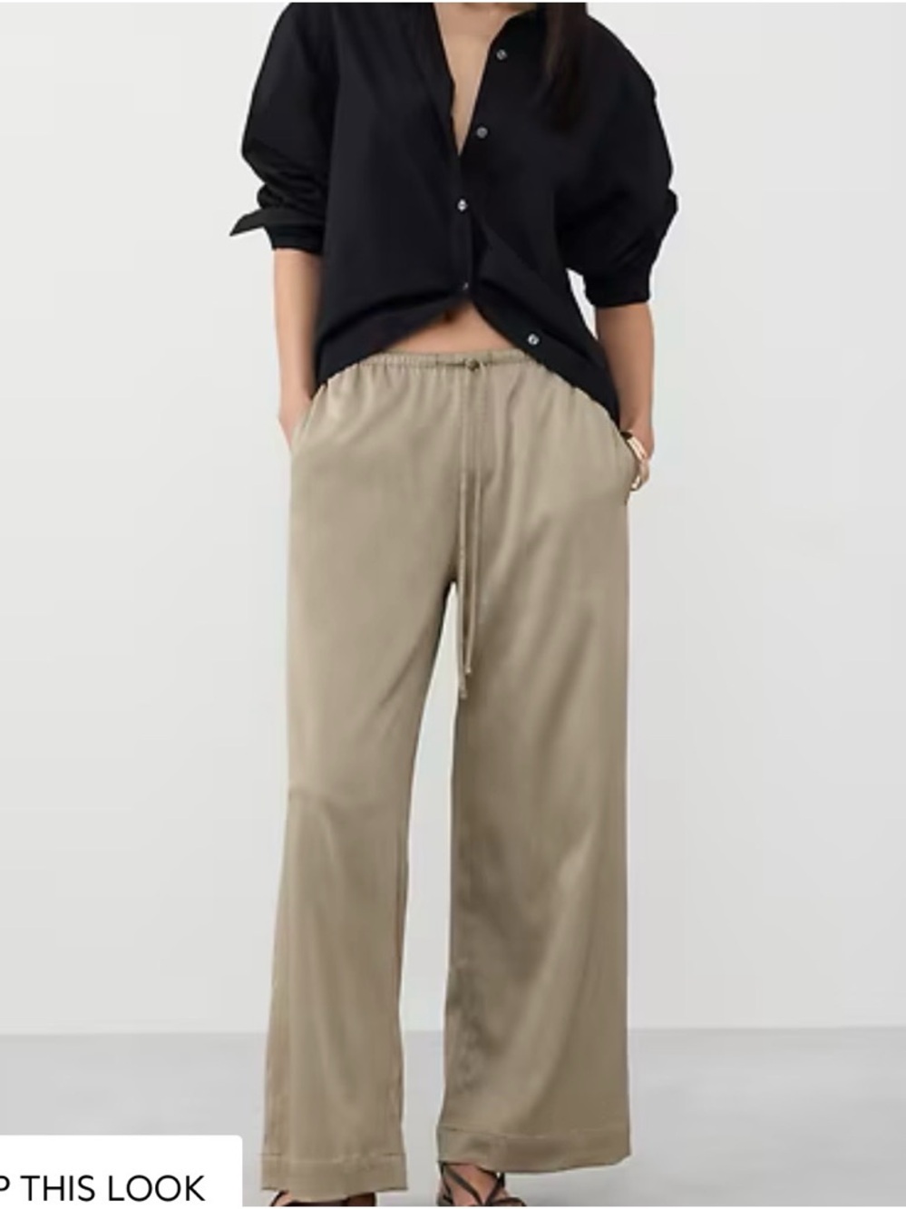 NEW Banana Republic Wide Leg High Crinkled Satin Pull On Pant Size XL